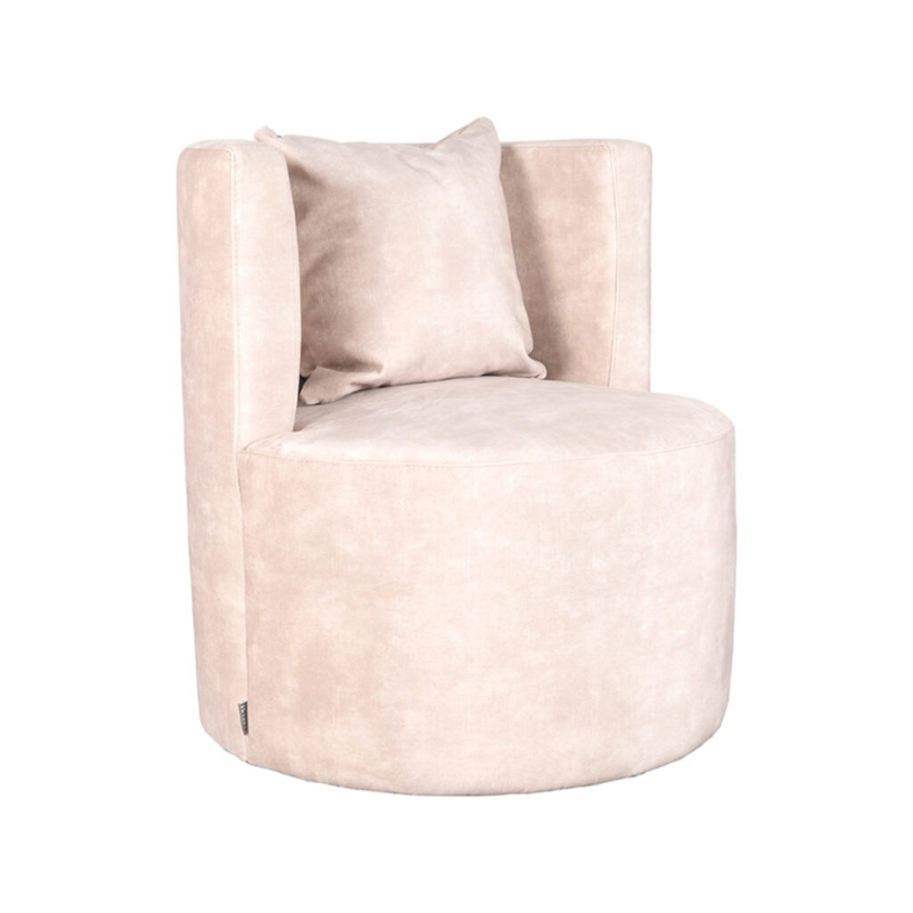 LABEL51 Fauteuil Evy - Naturel - Velours