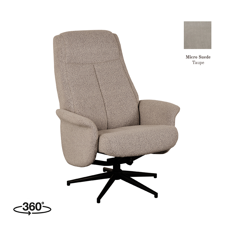 LABEL51 Fauteuil Bergen - Taupe - Micro Suede